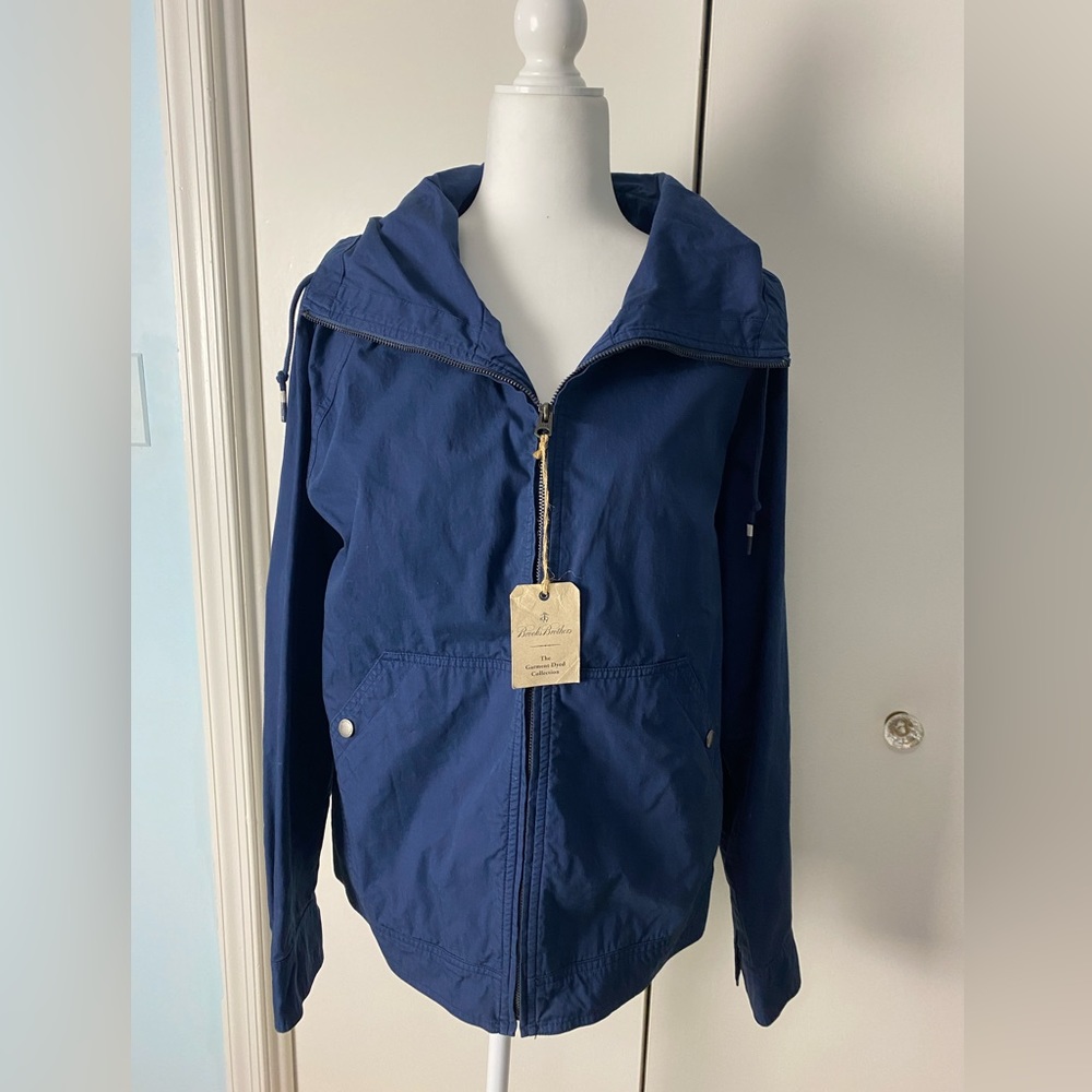 Brooks Brothers Men's Navy Blue zip up spring jacket Size M NWT